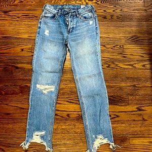 Free People Mid-Rise Distressed Jean